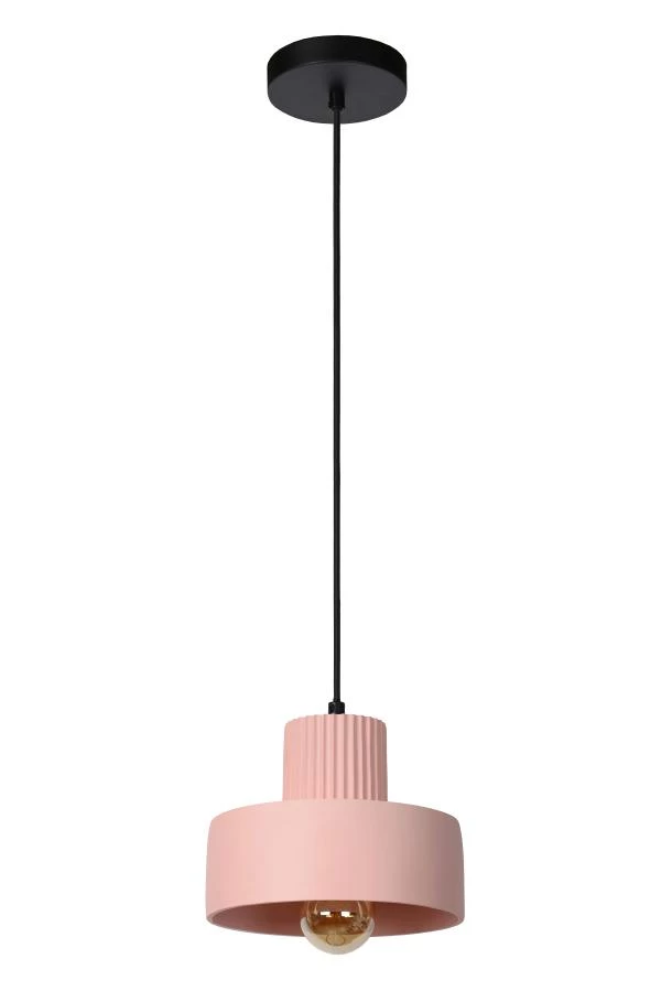 Lucide OPHELIA - Lámpara colgante - Ø 20 cm - 1xE27 - Rosa - apagado